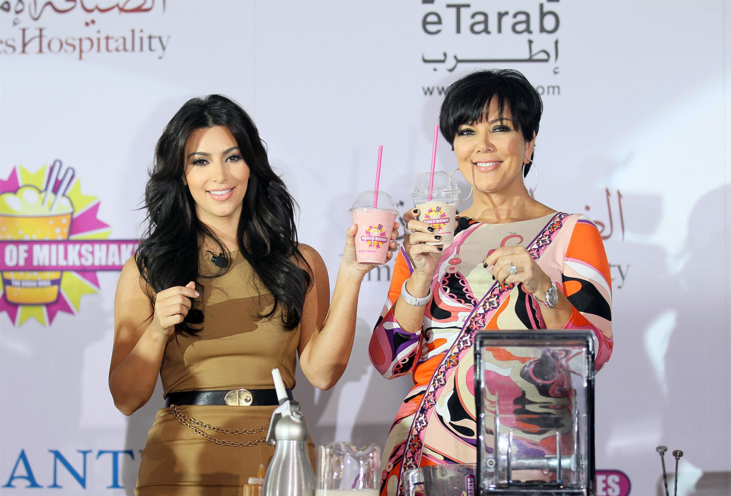 Kim Kardashian and Kris Jenner at the press conference for the launch of Millions Of Milkshakes | Picture 101711